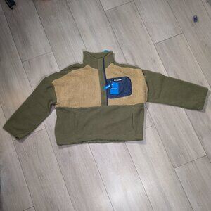 Columbia Lodge Sherpa Snap Pullover Women's XXL Stone Green Beach NWT